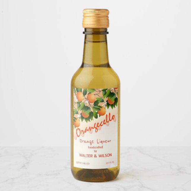 Modern Orangecello Orange Wine Label (Front)