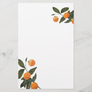 Modern Oranges and Leaves customisable Stationery