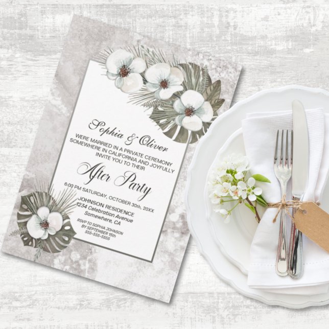 Modern Orchid Floral Wedding After Party Invitation (Creator Uploaded)