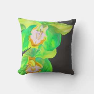 Modern orchid pop art flower cushion