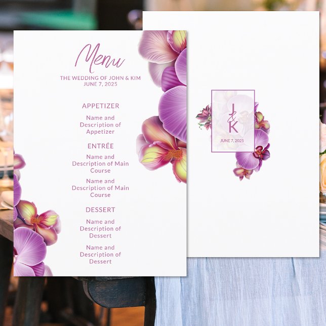 Modern Orchid Wedding Menu (Creator Uploaded)
