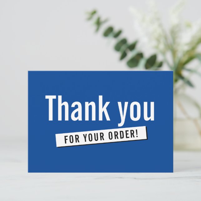 MODERN ORDER INSERT business thank you royal blue (Standing Front)