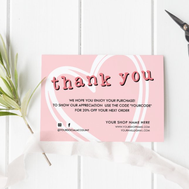 Modern ORDER INSERT trendy thank you Pink (Creator Uploaded)