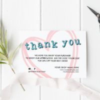 Modern ORDER INSERT trendy thank you Pink Blue