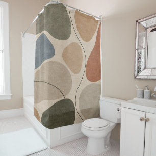 Modern Organic Abstract Pattern Shower Curtain
