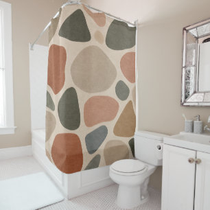 Modern Organic Abstract Pattern Shower Curtain