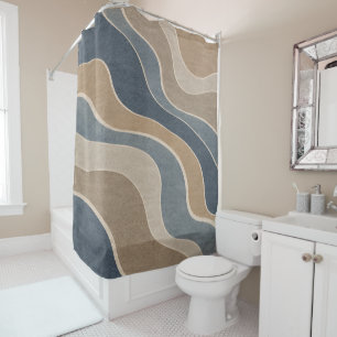 Modern Organic Abstract Pattern Shower Curtain