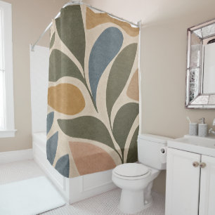 Modern Organic Abstract Pattern Shower Curtain