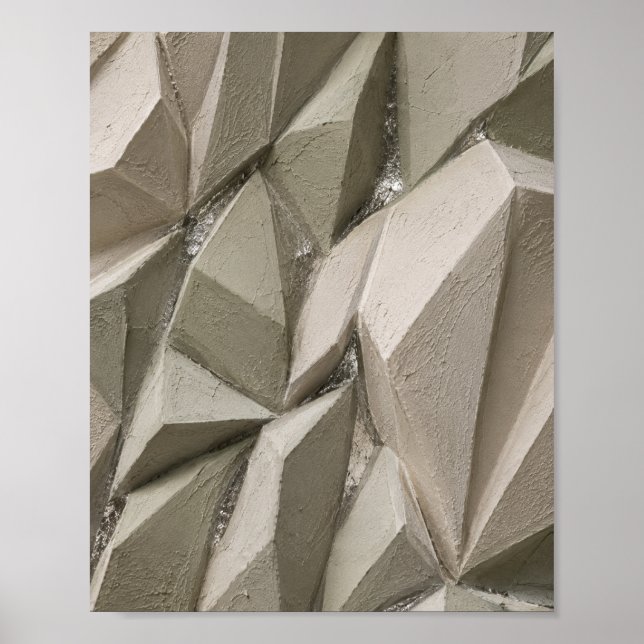 Modern Organic Abstract Poster | Neutral Beige (Front)