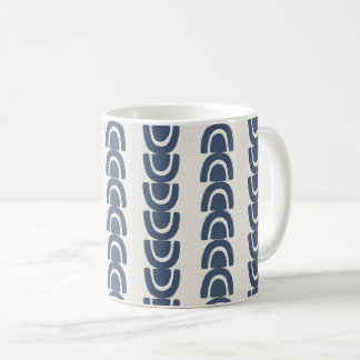 Modern Organic Arch Stripe Navy Cream Pattern Coffee Mug
