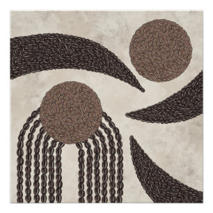  Modern Organic-Coffee Beans-Geometric- Neutral- Poster