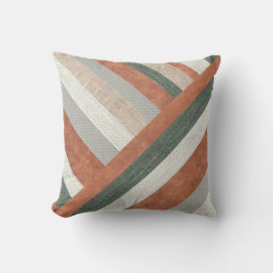 Modern Organic Fabric And Leather Cushion