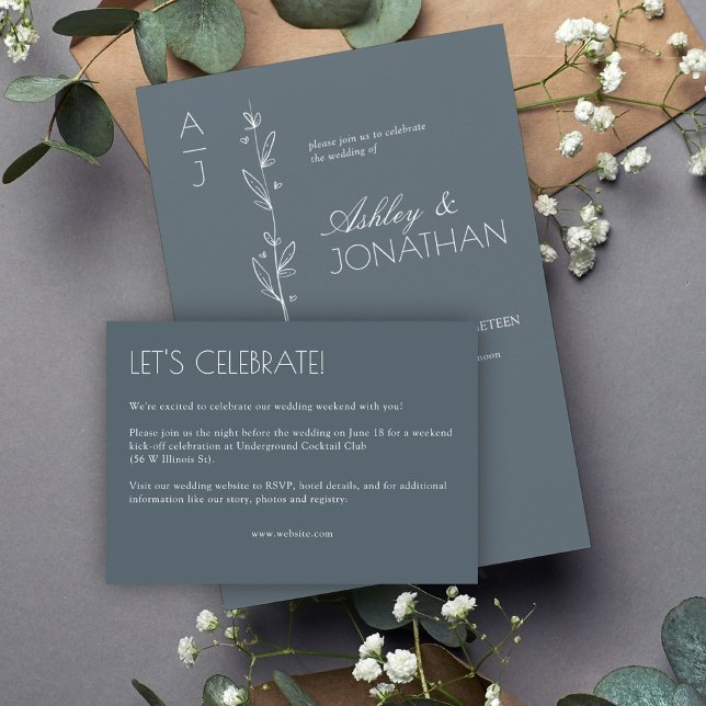Modern Organic Floral Divider Wedding Enclosure Card (Creator Uploaded)