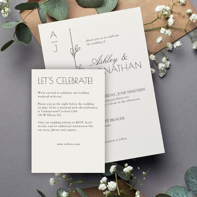 Modern Organic Floral Divider Wedding Enclosure Card (Creator Uploaded)