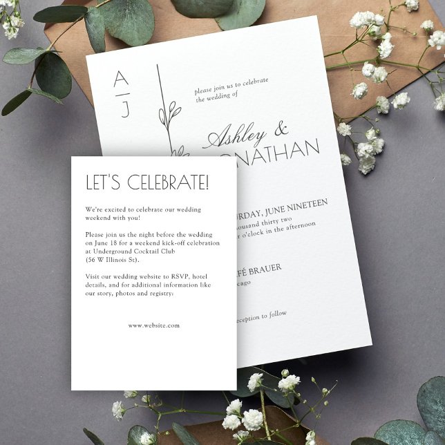 Modern Organic Floral Divider Wedding Enclosure Card (Creator Uploaded)
