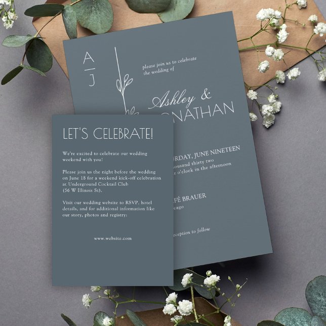 Modern Organic Floral Divider Wedding Enclosure Card (Creator Uploaded)