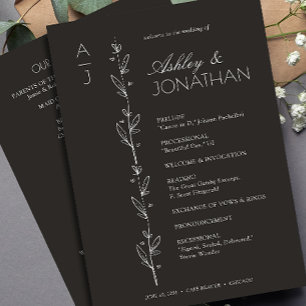 Modern Organic Floral Divider Wedding Program