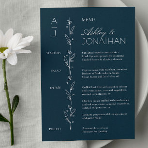 Modern Organic Floral Divider Wedding Reception Menu
