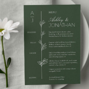 Modern Organic Floral Divider Wedding Reception Menu