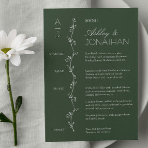 Modern Organic Floral Divider Wedding Reception Menu