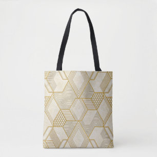 Modern Organic Hexagon Pattern   Cream and Beige 2 Tote Bag