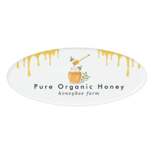 Modern Organic Honey Farm Name Tag