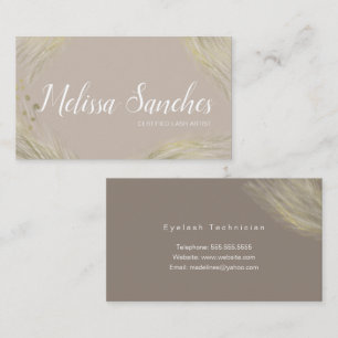 Modern Organic Pampas Hand Drawn Natural Gold Business Card