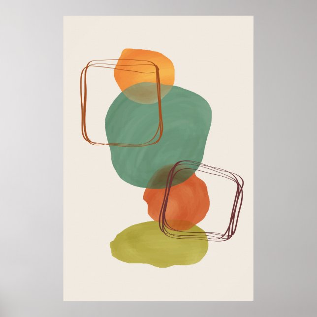Modern Organic Shapes Contemporary Art 1 Poster (Front)