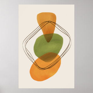 Modern Organic Shapes Contemporary Art 3 Poster