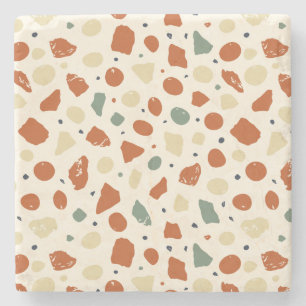 Modern Organic Terrazzo   Abstract Stone Mosaic Coaster