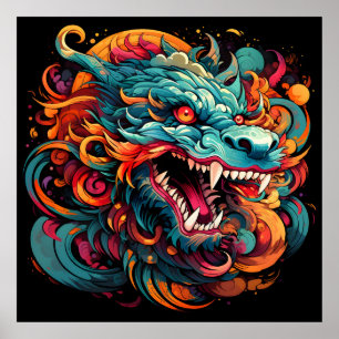 Modern Oriental Dragon Majesty Poster