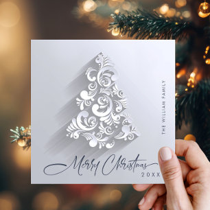 Modern Ornament Christmas Tree Greeting Simple  Holiday Card