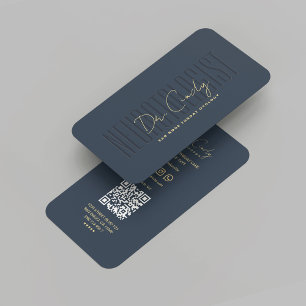 Modern Otology Neurotologist ENT Doctor Dark Blue Business Card