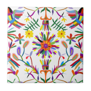 Modern Otomi Design II Ceramic Tile
