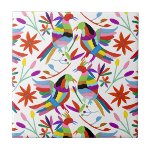 Modern Otomi Design III Ceramic Tile