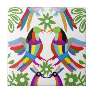 Modern Otomi Design III Ceramic Tile