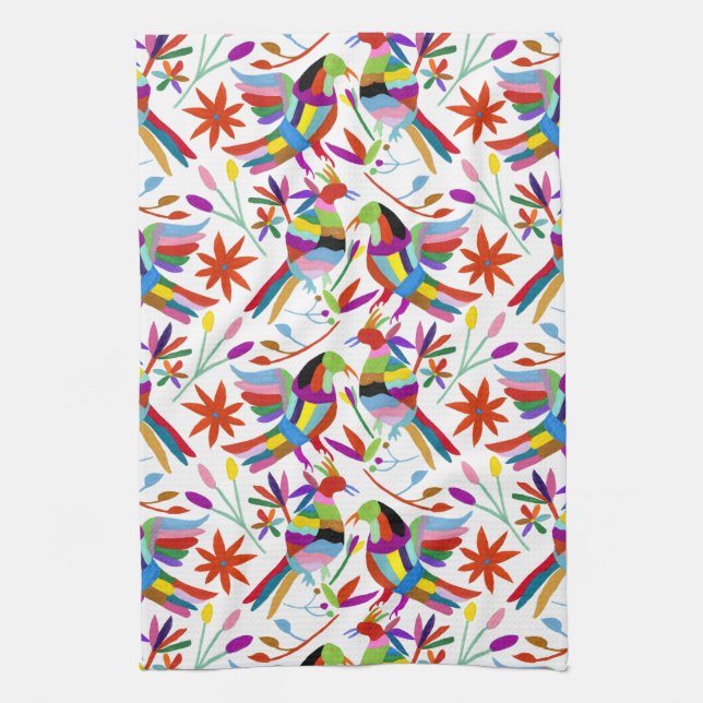 Modern Otomi Design III Tea Towel (Vertical)