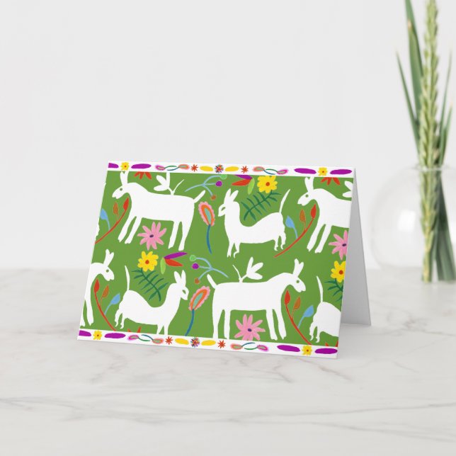 Modern Otomi Design | Llama Donkey Design Card (Front)