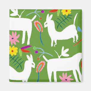 Modern Otomi Design   Llama Donkey Design Magnet