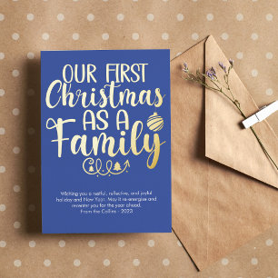 Modern Our First Christmas Photo Foil Holiday Card