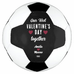 Modern Our First Valentine's Day Together Soccer Ball