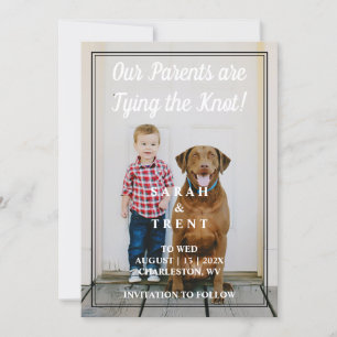 Modern Our Parents Kids Pet Photo Save the Date