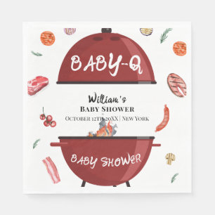 Modern Outdoor Backyard BBQ Baby Shower  Napkin