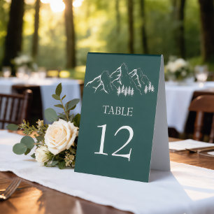 Modern Outdoor Mountain Pine Tree Table Number