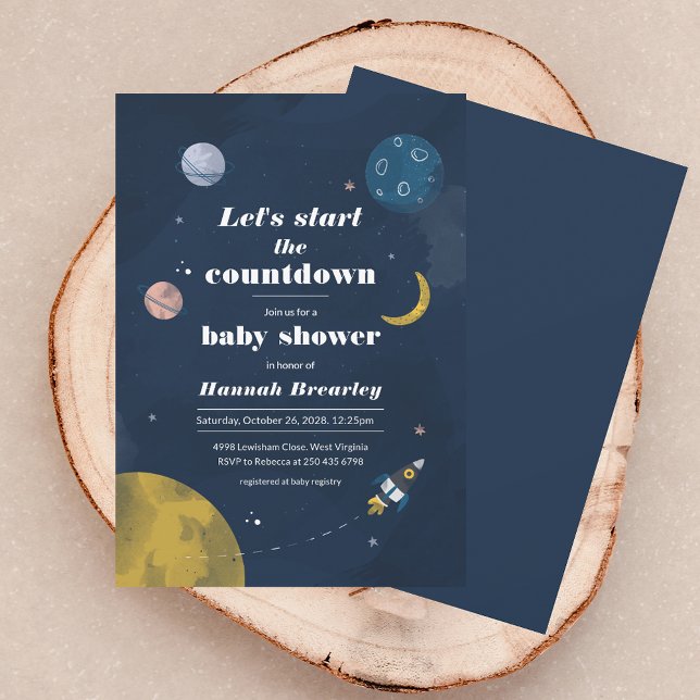 Modern Outer Space Baby Shower Invitation (Modern Outer Space Baby Shower Invitation)