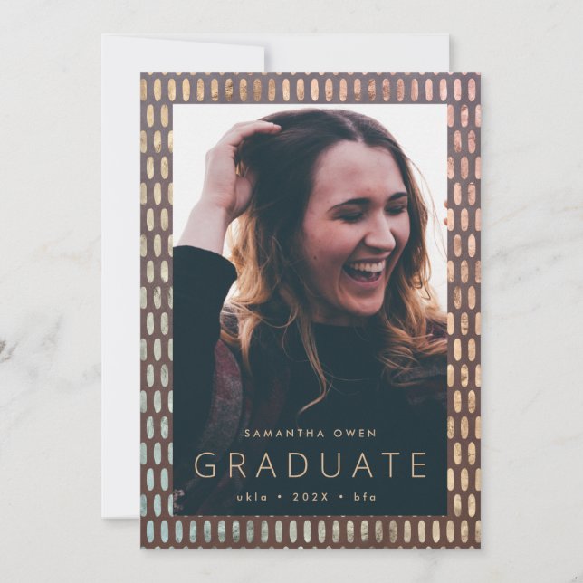 Modern Oval Border Photo Grad Announcement (Front)