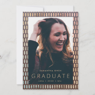Modern Oval Border Photo Grad Announcement