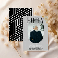 Modern Oval Photo & Signature 50th Birthday