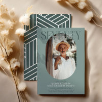 Modern Oval Photo & Signature 70th Birthday
