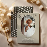 Modern Oval Photo & Signature 70th Birthday Invitation<br><div class="desc">Modern stylish 70th Birthday Invitation. Design features an oval photograph of the birthday girl/boy, the elegant lettering 'SEVENTY' with the persons name in signature script over the top and a simple birthday party template that is easy to customise with your own details. The colours can also be changed to match...</div>